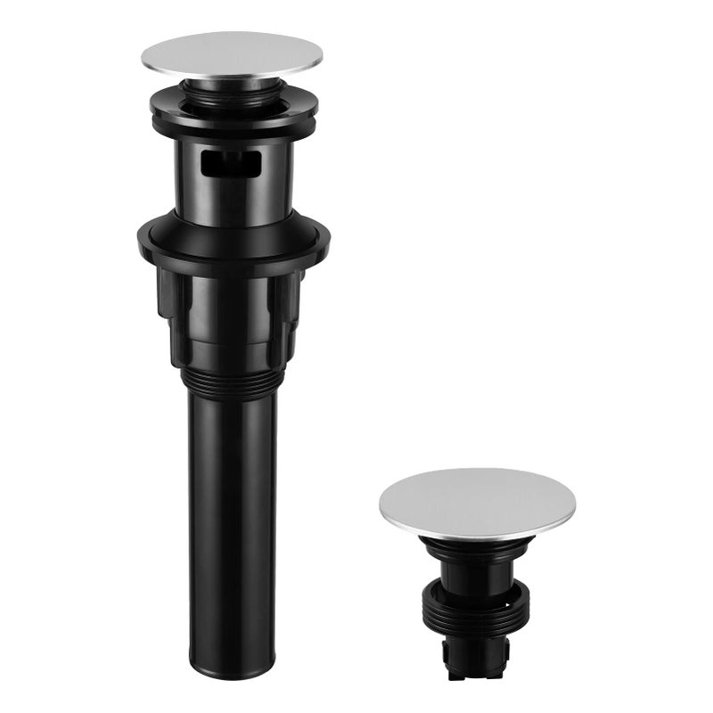 PARLOS Push & Seal Pop Up Drain Assembly Stopper for Bathroom Sink with Overflow Oil Rubbed Bronze, 20716 - Image 1